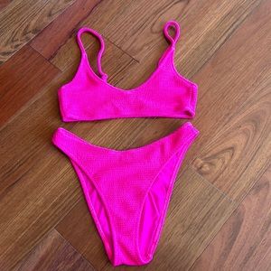 LA hearts fuschia bikini
